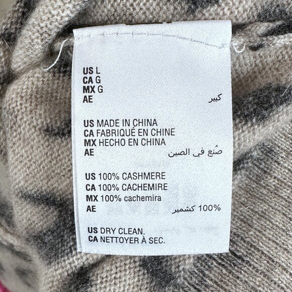 Charter Club Cashmere Cheetah Print Hoodie, Large - Picture 9 of 10